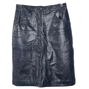 Wilson's Maxima Leather Skirt Womens Black Pencil Career‎ Office Size 8